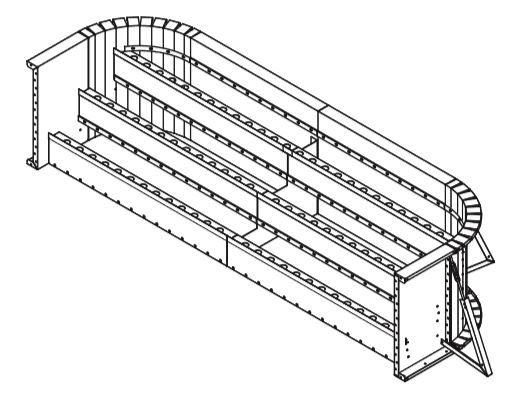 14' Wide Steel Step w/ 2' Radius Corners